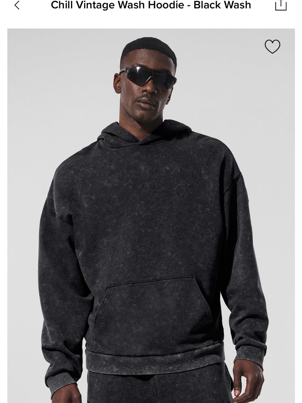 Alo Yoga Chill Vintage Wash Hoodie - Black Wash Unisex
